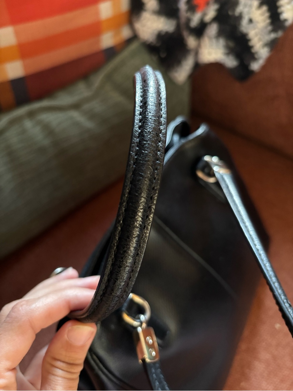 Coach Black Pebbled Leather Satchel Purse Handbag - Picture 8 of 16